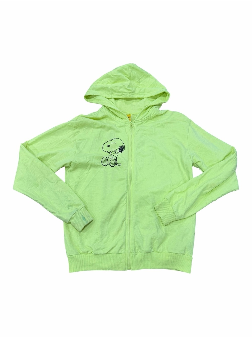 Peanuts Kids Snoopy Graphic Zip-Up Hoodie - Neon Green XL